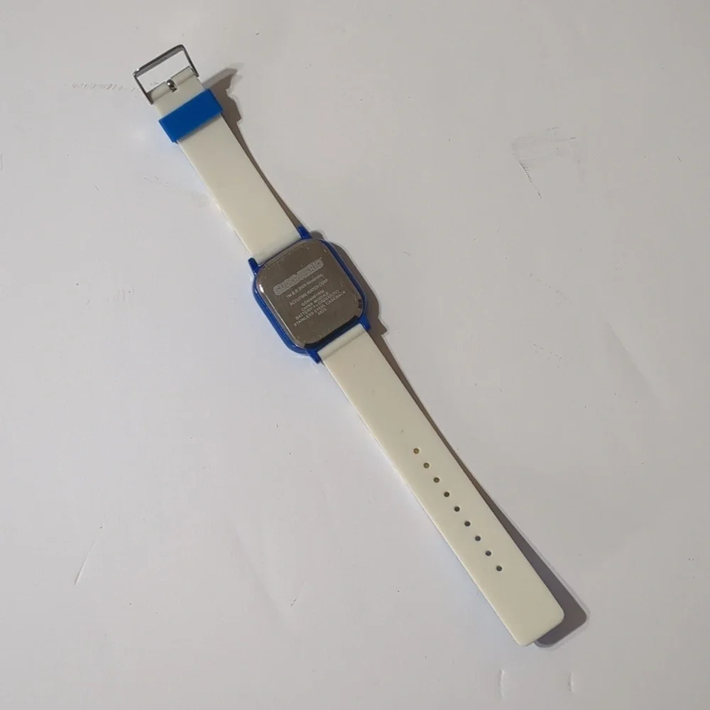 Super Mario Bros Digital Watch Unisex Blue Stainless Steel Rubber Band